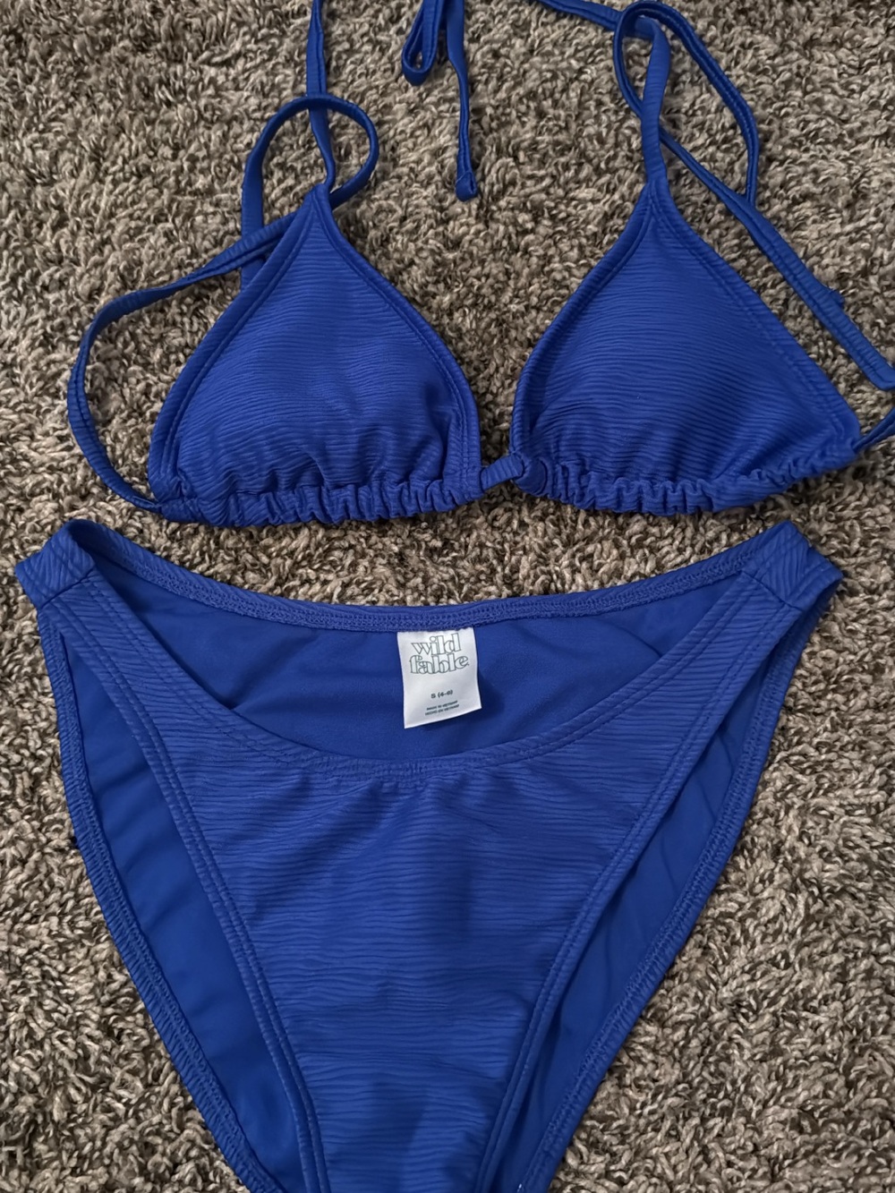 wild fable Cobalt Blue Triangle Bikini Set